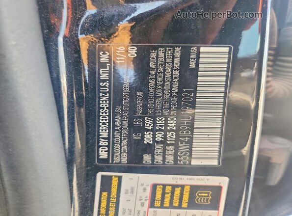55SWF4JB9HU197021 2017 MERCEDES-BENZ C Black Вид підкапотного простору