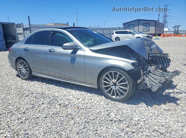 55SWF4JBXGU133116 2016 MERCEDES-BENZ C Серый Передняя правая четверть