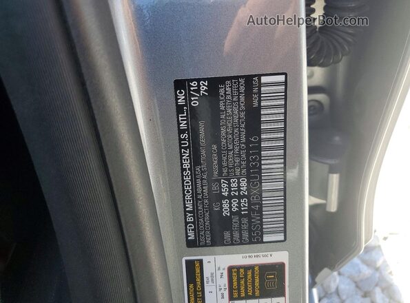 55SWF4JBXGU133116 2016 MERCEDES-BENZ C Серый Вид подкапотного пространства