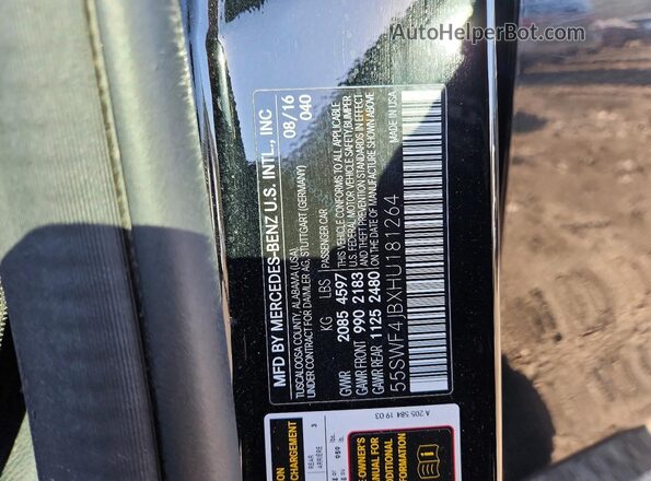 55SWF4JBXHU181264 2017 MERCEDES-BENZ C Черный Вид подкапотного пространства