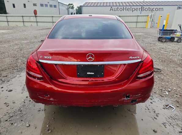 55SWF4KB0GU103038 2016 MERCEDES-BENZ C Red Հետևի տեսք