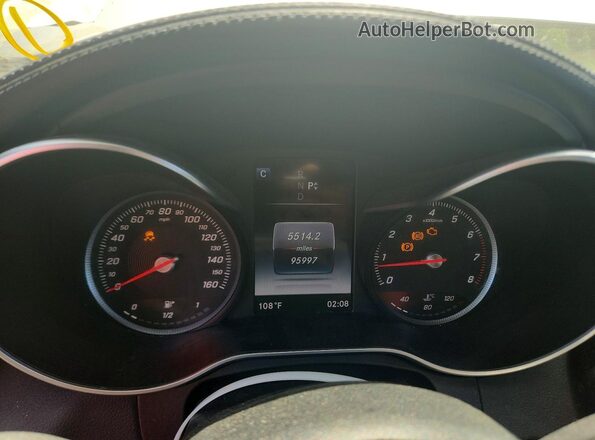 55SWF4KB0GU125637 2016 MERCEDES-BENZ C Silver Instrument cluster view
