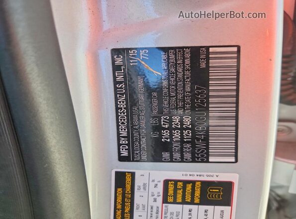 55SWF4KB0GU125637 2016 MERCEDES-BENZ C Silver Engine compartment view