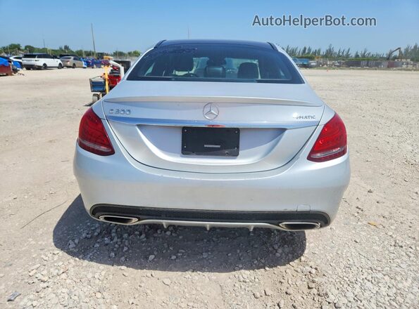 55SWF4KB0GU125637 2016 MERCEDES-BENZ C Silver Rear view