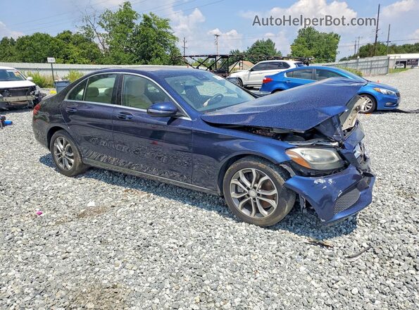 55SWF4KB0GU139053 2016 MERCEDES-BENZ C Синий Передняя правая четверть
