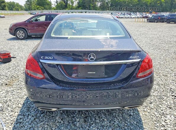 55SWF4KB0GU139053 2016 MERCEDES-BENZ C Синий Вид сзади