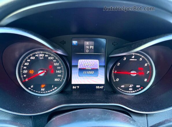55SWF4KB0HU199626 2017 MERCEDES-BENZ C-CLASS Gray Սալոնի հետևի տեսք