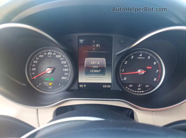 55SWF4KB1GU135139 2016 MERCEDES-BENZ C White Вид щитка приладів