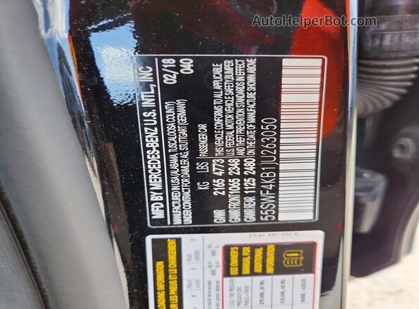 55SWF4KB1JU263050 2018 MERCEDES-BENZ C Black VIN sticker view