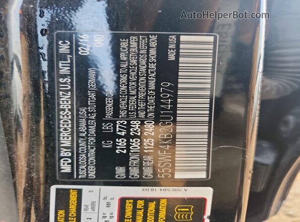 55SWF4KB2GU144979 2016 MERCEDES-BENZ C Black ძრავის განყოფილების ხედი
