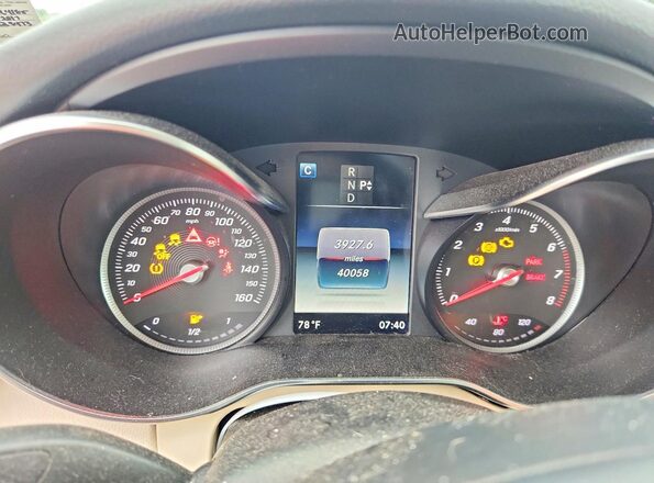 55SWF4KB2HU224185 2017 MERCEDES-BENZ C White Instrument cluster view