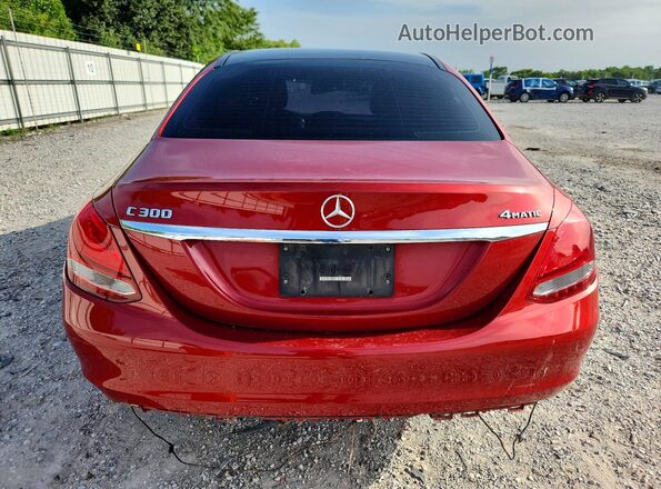 55SWF4KB3HU233736 2017 MERCEDES-BENZ C Красный Вид сзади