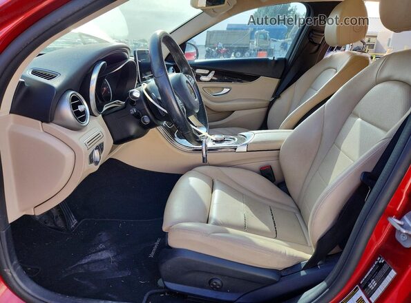 55SWF4KB3HU233736 2017 MERCEDES-BENZ C Красный Вид салона спереди