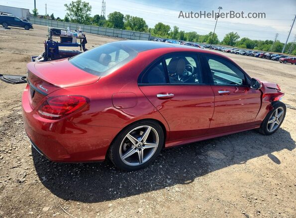 55SWF4KB3JU266922 2018 MERCEDES-BENZ C Red Rear right