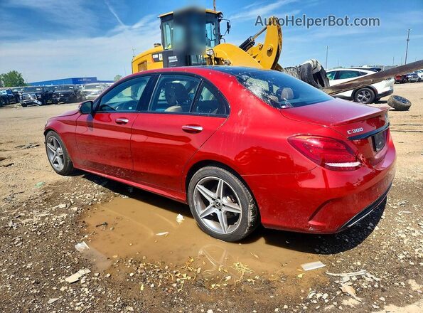 55SWF4KB3JU266922 2018 MERCEDES-BENZ C Red Rear left