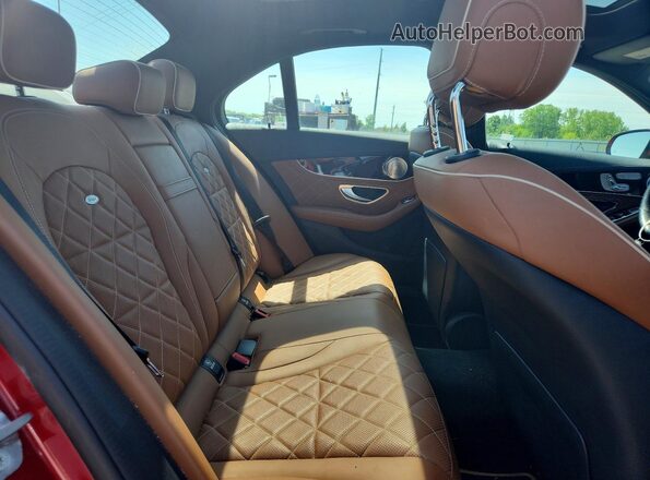 55SWF4KB3JU266922 2018 MERCEDES-BENZ C Red Rear seats view