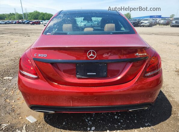 55SWF4KB3JU266922 2018 MERCEDES-BENZ C Red Rear view