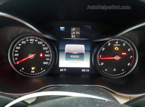 55SWF4KB3JU279251 2018 MERCEDES-BENZ C Black ხელსაწყოთა პანელის ხედი
