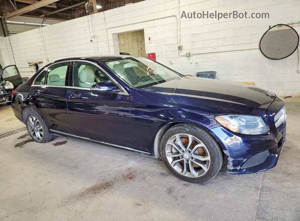55SWF4KB4GU162058 2016 MERCEDES-BENZ C Blue Передня права чверть
