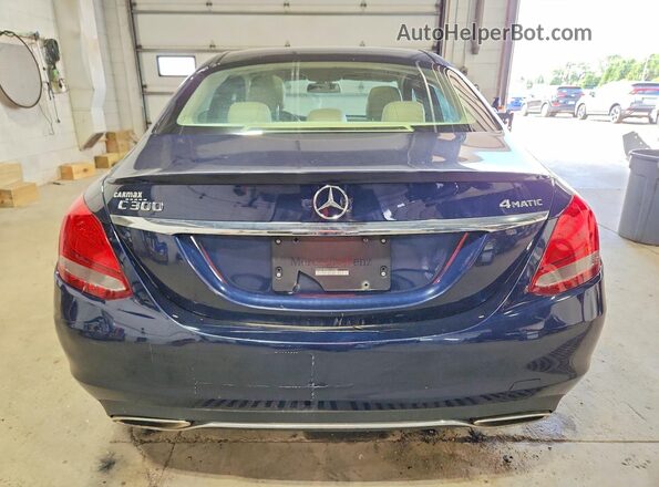 55SWF4KB4GU162058 2016 MERCEDES-BENZ C Blue Вид ззаду