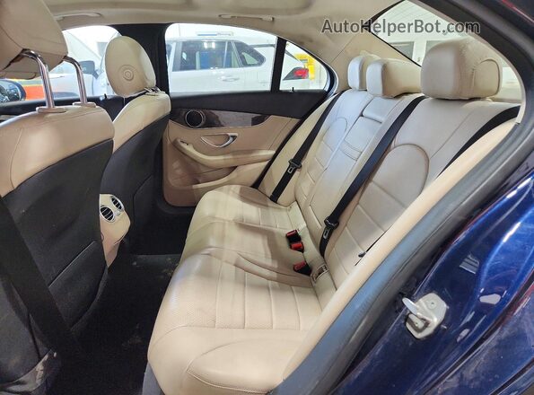 55SWF4KB4GU162058 2016 MERCEDES-BENZ C Blue Вид задніх сидінь