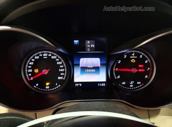 55SWF4KB4GU162058 2016 MERCEDES-BENZ C Blue Вид щитка приладів
