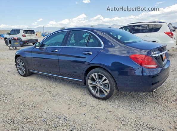 55SWF4KB4HU186913 2017 MERCEDES-BENZ C Blue Հետևի ձախ