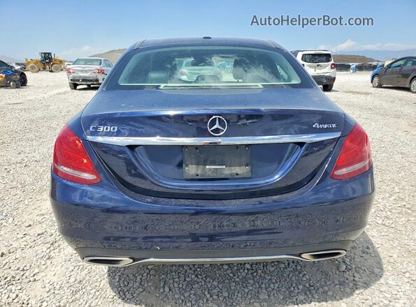 55SWF4KB4HU186913 2017 MERCEDES-BENZ C Blue Հետևի տեսք