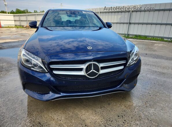 55SWF4KB4JU267822 2018 MERCEDES-BENZ C Blue წინა ხედი