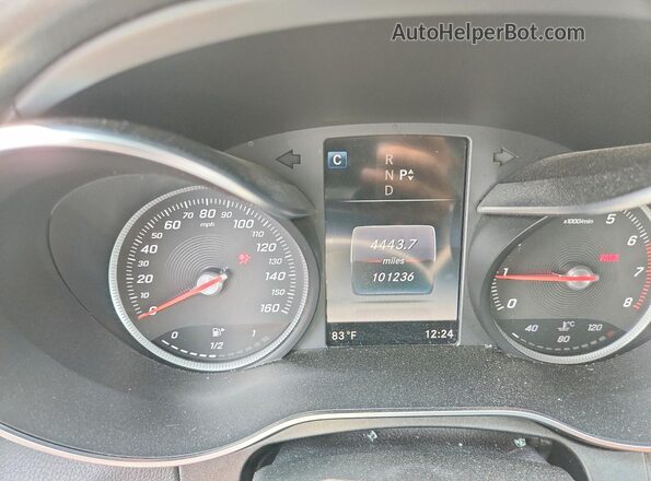 55SWF4KB5GU104718 2016 MERCEDES-BENZ C Black Instrument cluster view