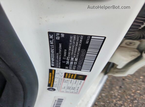 55SWF4KB5GU146659 2016 MERCEDES-BENZ C White Вид підкапотного простору