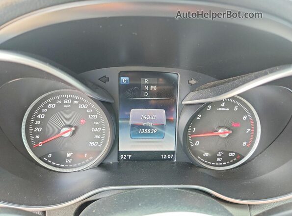 55SWF4KB6GU114111 2016 MERCEDES-BENZ C Gray Instrument cluster view