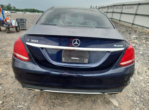 55SWF4KB6GU141857 2016 MERCEDES-BENZ C Blue Widok z tyłu