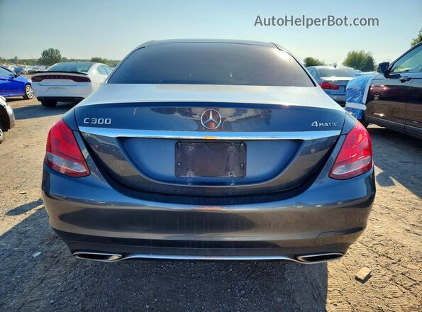 55SWF4KB6GU160795 2016 MERCEDES-BENZ C Gray უკანა ხედი
