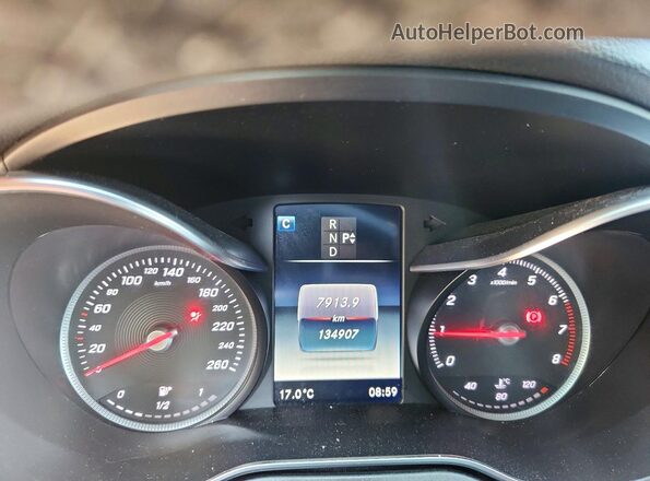 55SWF4KB6HU218650 2017 MERCEDES-BENZ C White Вид щитка приладів