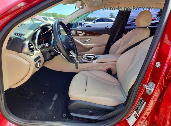 55SWF4KB6JU262332 2018 MERCEDES-BENZ C Red Вид салону спереду