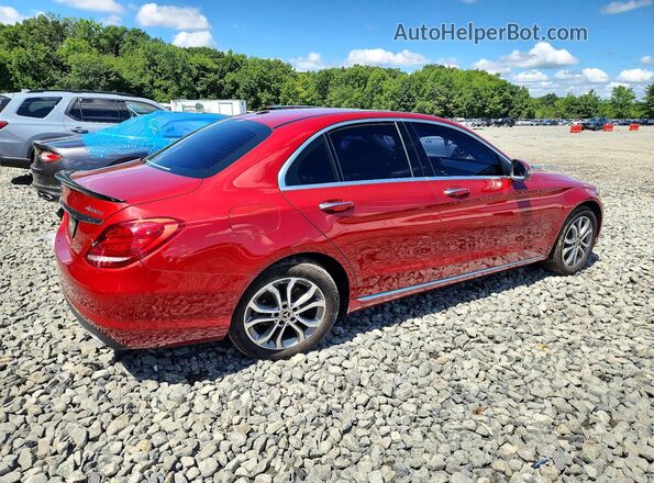 55SWF4KB6JU262332 2018 MERCEDES-BENZ C Red Задня права чверть