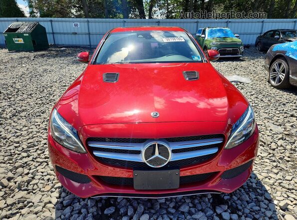55SWF4KB6JU262332 2018 MERCEDES-BENZ C Red Вид спереду