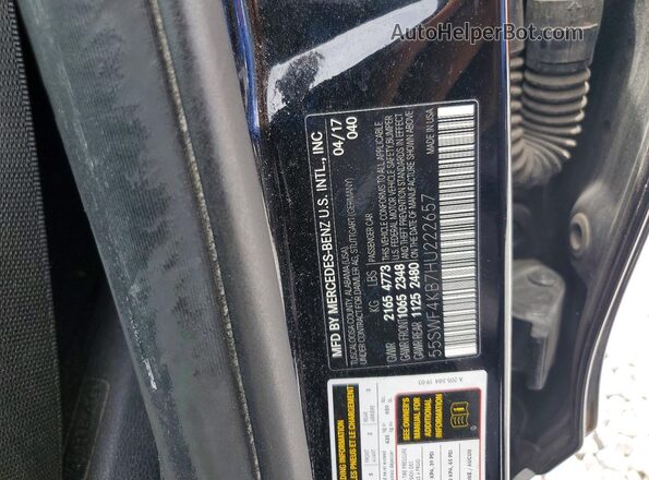 55SWF4KB7HU222657 2017 MERCEDES-BENZ C Black Engine compartment view
