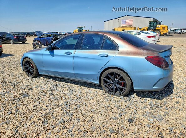 55SWF4KB8GU109475 2016 MERCEDES-BENZ C Blue Rear left