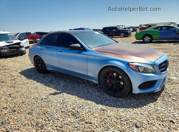 55SWF4KB8GU109475 2016 MERCEDES-BENZ C Blue Front right