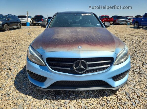 55SWF4KB8GU109475 2016 MERCEDES-BENZ C Blue Front view