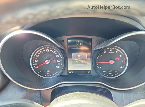55SWF4KB8GU109475 2016 MERCEDES-BENZ C Blue Instrument cluster view