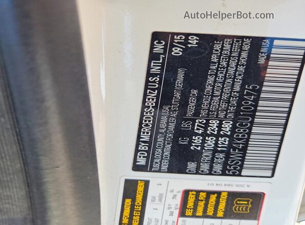 55SWF4KB8GU109475 2016 MERCEDES-BENZ C Blue Engine compartment view