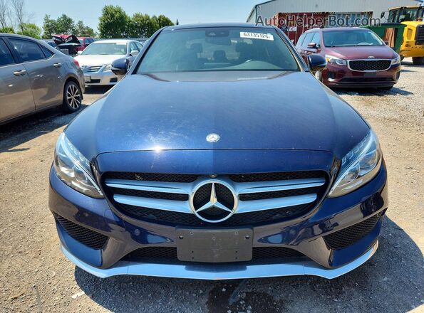 55SWF4KB8HU202028 2017 MERCEDES-BENZ C Blue Widok z przodu