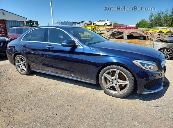 55SWF4KB8HU202028 2017 MERCEDES-BENZ C Blue Przód prawy
