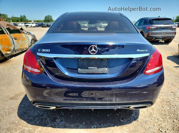 55SWF4KB8HU202028 2017 MERCEDES-BENZ C Blue Widok z tyłu