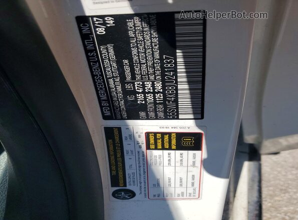 55SWF4KB8JU241837 2018 MERCEDES-BENZ C White ძრავის განყოფილების ხედი