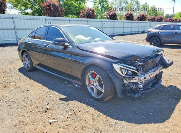 55SWF4KB9HU186521 2017 MERCEDES-BENZ C Black Front right