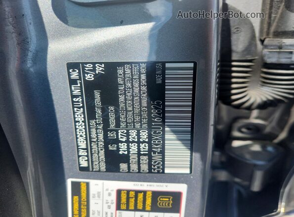 55SWF4KBXGU162825 2016 MERCEDES-BENZ C Gray Engine compartment view